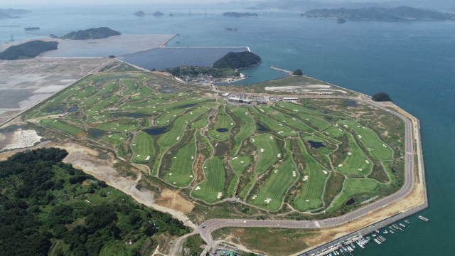 하늘에서 본 아라미르 링크스 코스 전경. 아라미르CC 제공