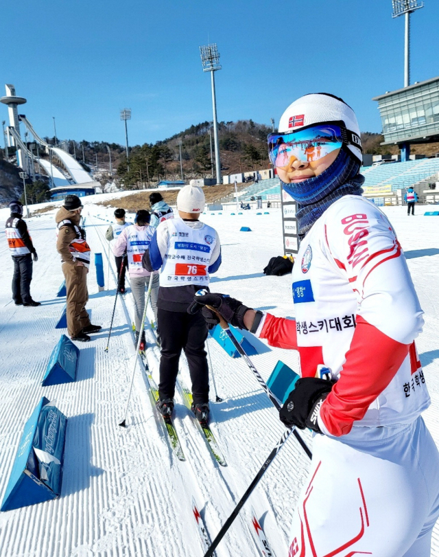 제104회 전국 동계체전 스키 크로스컨트리 남초부에 출전하는 전준상. 부산스키협회 제공