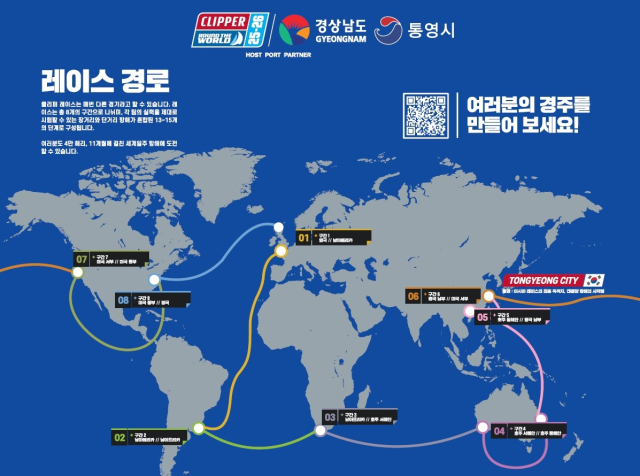 통영시가 국내 최초로 유치한 클리퍼국제요트대회 일정표. 부산일보DB