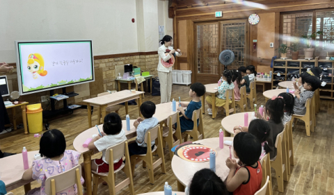춘해보건대학교, 새울산유치원서 유아 대상 구강건강증진 교육 실시