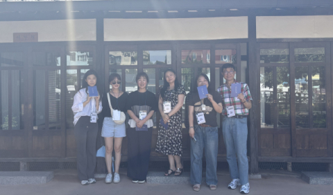 공주 제민천 일대 현장탐방 중 단체 기념촬영.