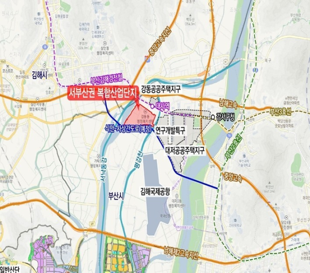 서부산권 복합산단 위치도. 부산일보DB