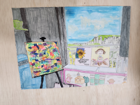 오정희 씨가 자신의 집을 그린 작품.