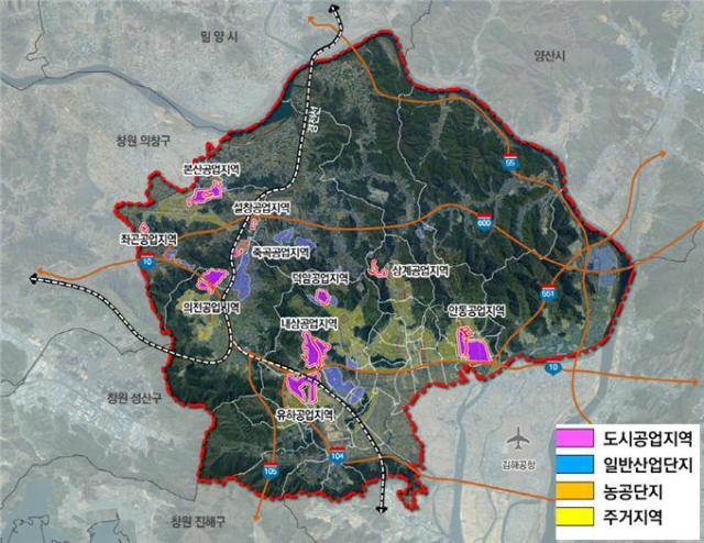 경남 김해시 노후 공업지역 현황도. 김해시 제공