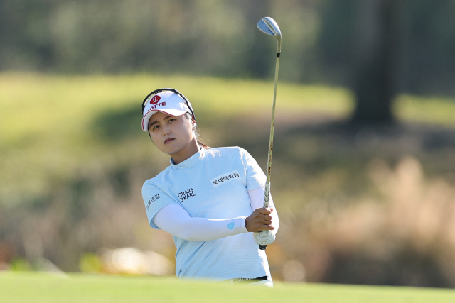 최혜진이 24일(한국 시간) 끝난 LPGA 투어 시즌 최종전인 CME그룹 투어 챔피언십 5번 홀(파3)에서 홀인원을 기록했다. AFP연합뉴스