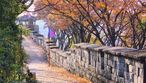 진주성 성벽 따라 걷는 붉은 단풍 “가을이 아름답구나”