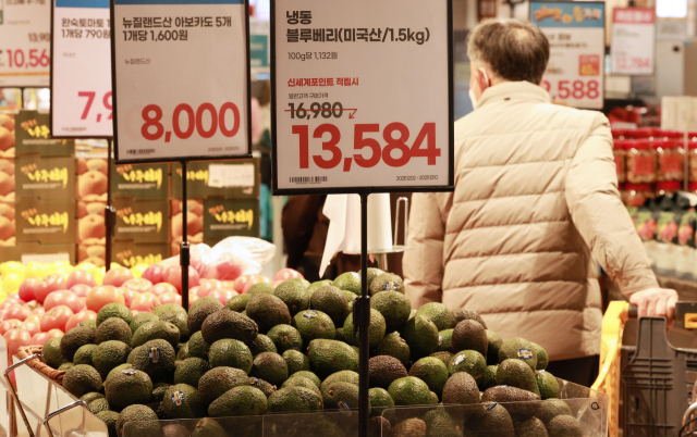 서울 시내 한 대형마트 수입 과일 판매대. 연합뉴스>