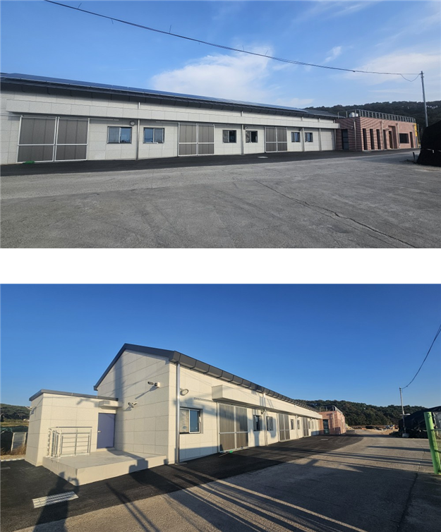 보령시 열호항 어촌뉴딜300사업으로, 다목적센터 여르문이센터(위) 및 산지유통시설로 이용될 공동작업장(아래). 어촌어항공단 제공