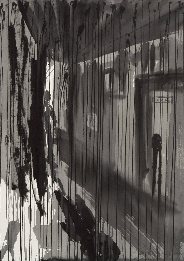 길 후, 검은 눈물(Black Tears), Acrylic Ink on paper, 2001년. 작가 제공