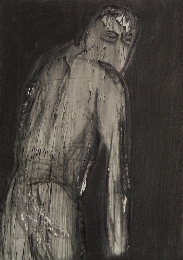 길후, 검은 눈물(Black Tears), Acrylic Ink on paper, 2003년. 작가 제공