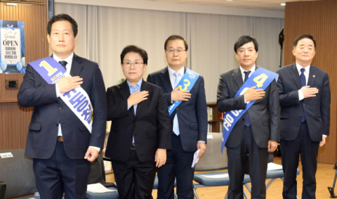 민주 최고후보 연설… 당권파 “정청래 중심”·비당권파 ‘명심’ 전면에