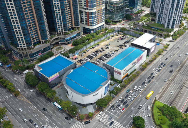 동원개발의 관계사인 신세기건설이 최고 64층 오피스텔을 추진 중인 부산 해운대구 우동 부지. 정종회 기자 jjh@