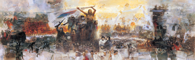 이철호, 민주항쟁도, 2002. 민주공원 제공