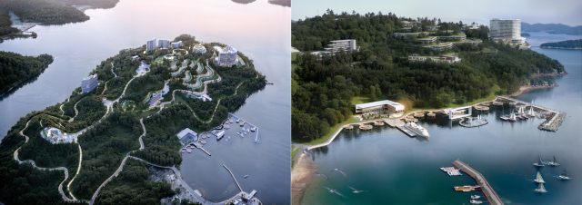 복합해양레저관광도시 도산면 해양숙박권역 조감도. 경남도 제공