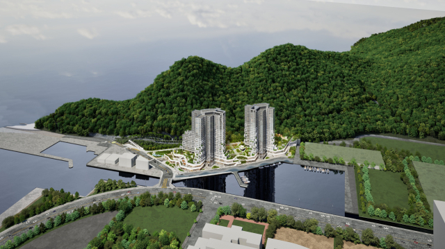 부산 남구청은 아이에서동서로부터 이기대 아파트 주택건설 사업계획승인 신청서를 접수했다고 6일 밝혔다. 사진은 이기대 아파트 조감도 모습. 아이에서동서 제공