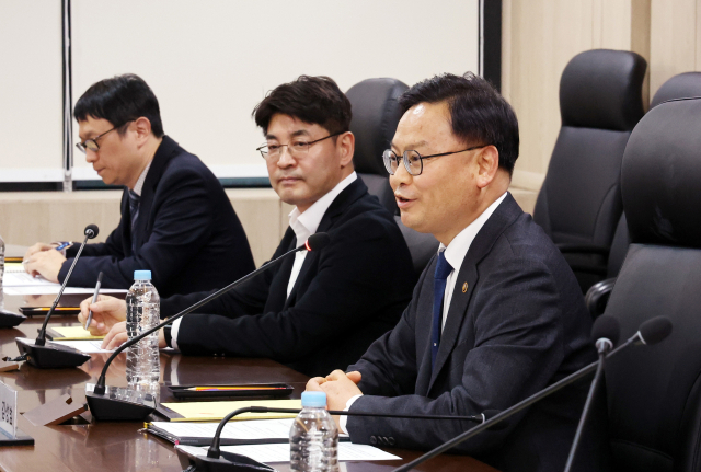 해양수산 공공기관 이전 관련 제1회 해수부-부산시 정책협의회에서 해수부 김성범 차관이 발언하고 있다. 정종회 기자 jjh@