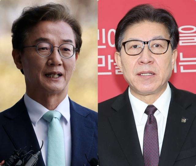 왼쪽부터 전재수 의원, 박형준 부산시장. 연합뉴스