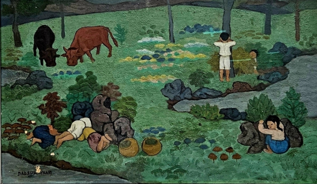 ‘목동과 낙원을 그린 거제 화가, 양달석 특별전’에서 전시 중인 작품. 해조음미술관 제공