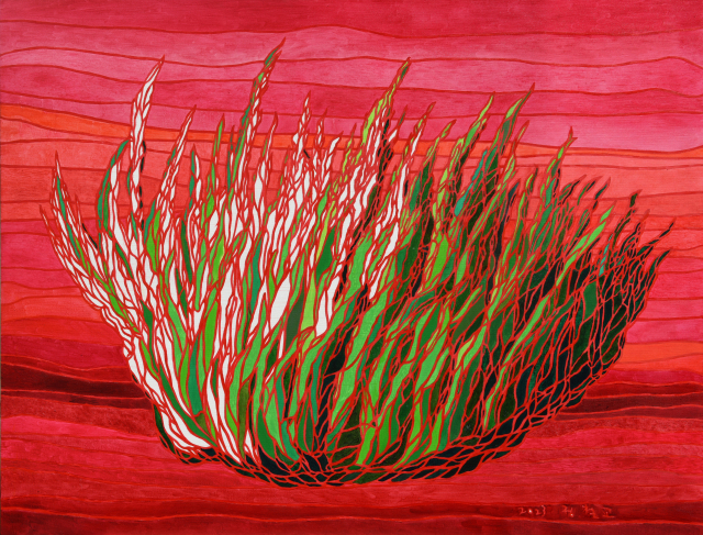 정철교, 녹색의 불씨, 2023. 레오앤갤러리 제공