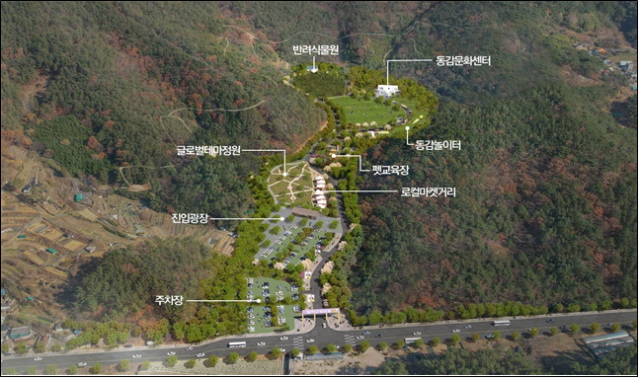기장군 철마면 구칠리 일대에 조성될 예정인 부산 반려문화공원 조감도. 부산시 제공