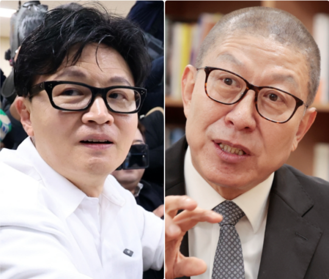 왼쪽부터 무소속 한동훈 전 국민의힘 대표, 박형준 부산시장. 연합뉴스·부산일보DB