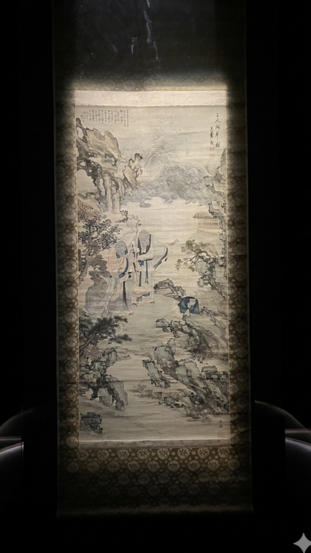 명품 전시로 만나는 오원 장승업( 1843-1897)의 ‘삼인문년(三人問年): 세 사람이 나이를 묻다’. 김은영 기자 key66@