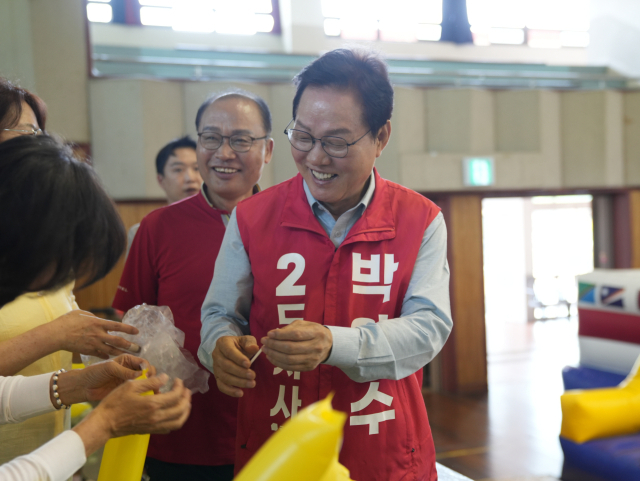 박완수 경남지사 후보가 17일 세대통합 교구연합 한마음축제에 참가했다. 국민의힘 제공