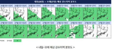 부울경 26일 많은 비…50~100mm 예상