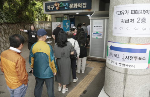 오전 9시 사전투표율 13.35%, 부산은 12.11%